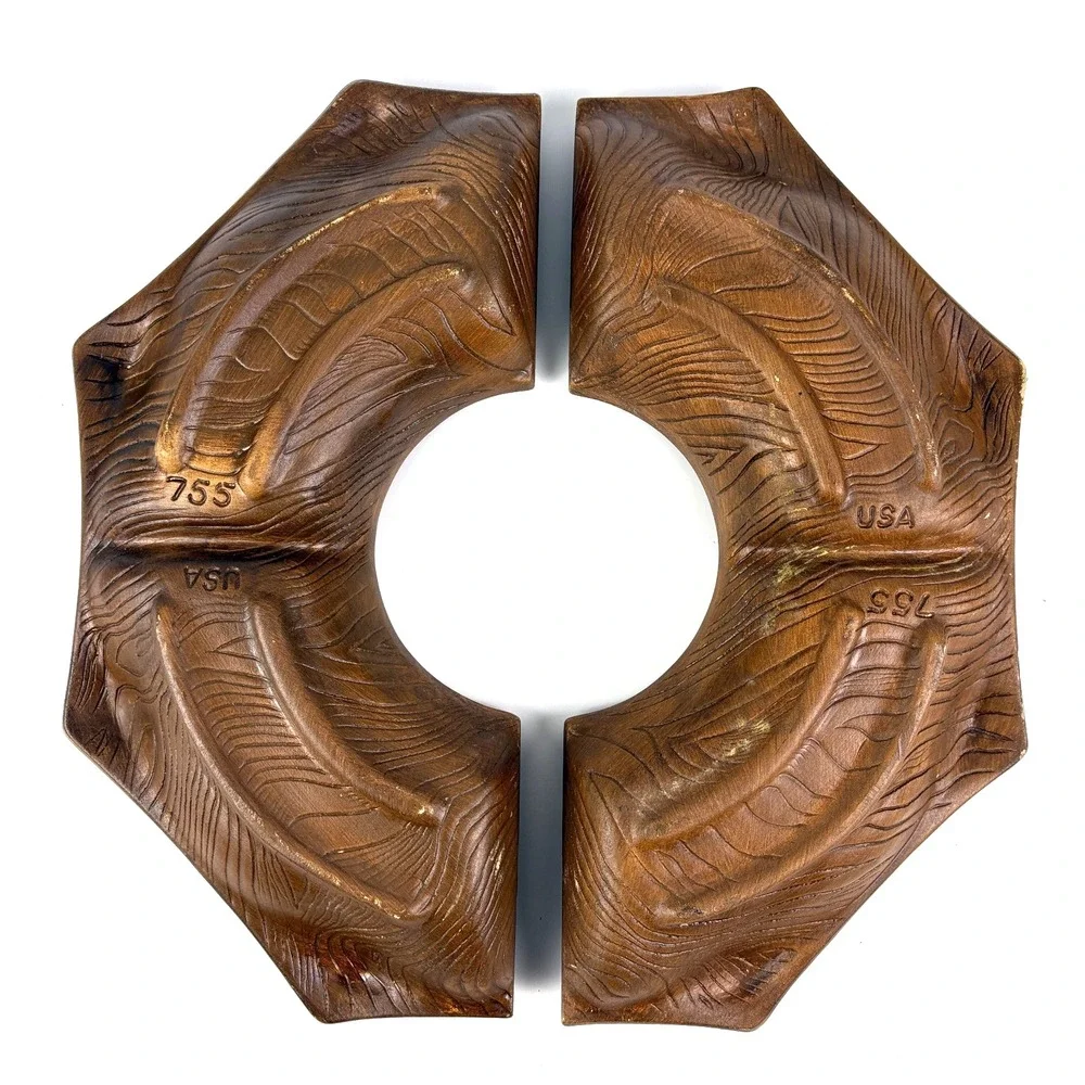 VTG MCM California Pottery Sequoia Ware 4 pc Condiment‎ Relish Chip Dip Set Lava - Picture 10 of 12